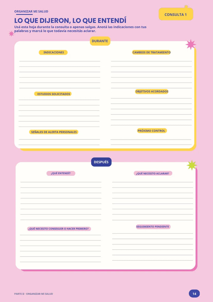 Página del workbook: Lo que dijeron, lo que entendí