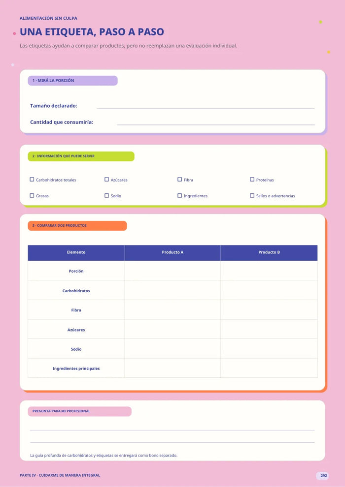 Página del workbook: Una etiqueta, paso a paso